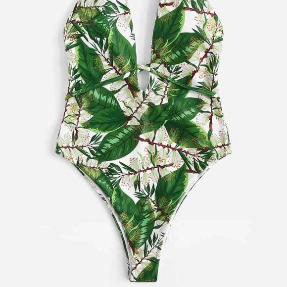 🛑SOLD🛑Tropical Criss Cross Backless One Piece Swimsuit - Picture 7 of 7